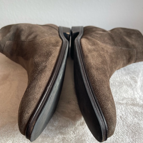 Aldo Men's Dark Brown Suede Chukka Ankle Boots with Side Zip - Picture 11 of 13